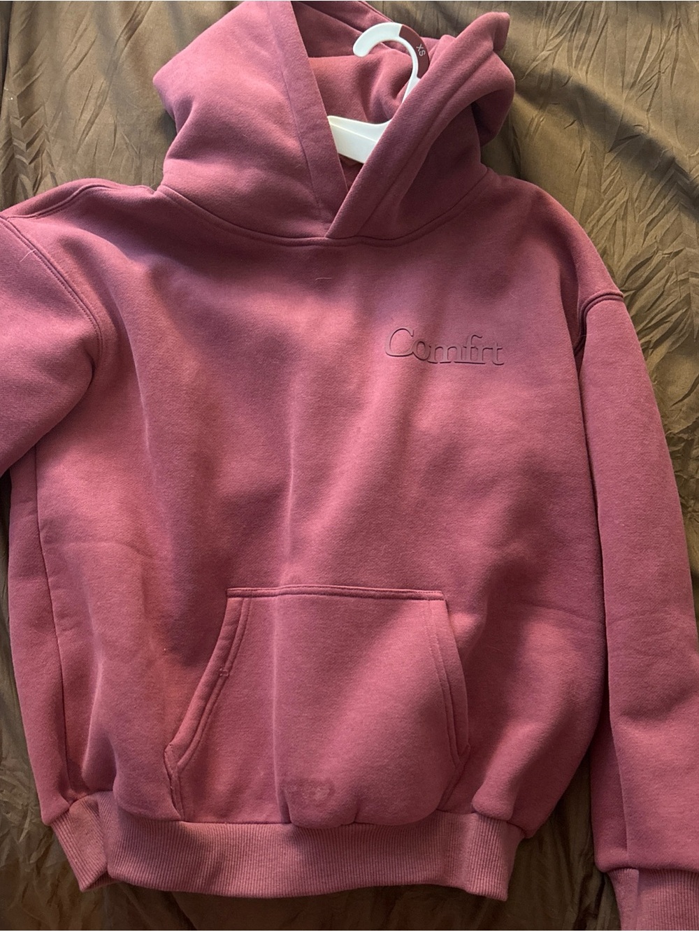 Comfort Embroidered Hoodie - Dusty Rose